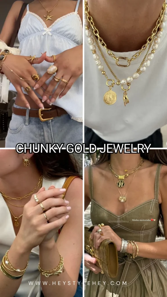 summer 2026 fashion trends - chunky gold jewelry