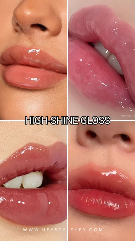 summer 2026 makeup trends - high shine gloss lips