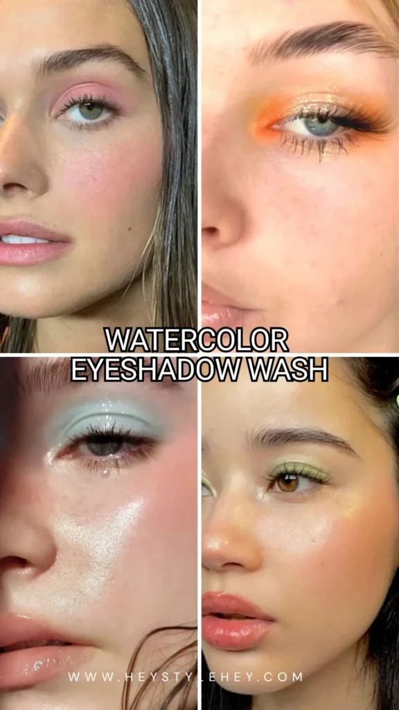 summer 2026 makeup trends - watercolor eyeshadow wash