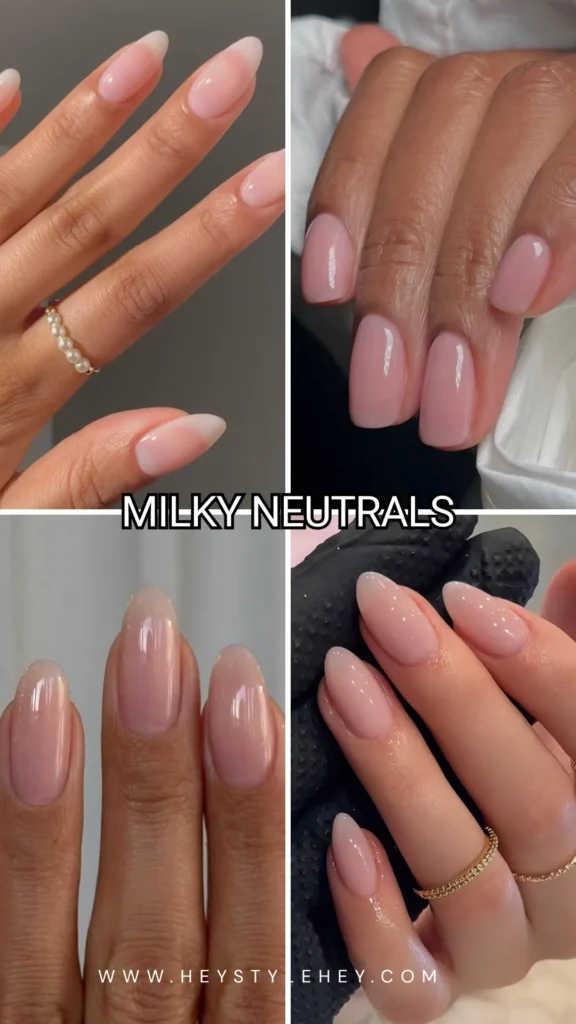 summer 2026 nail color trends - milky neutrals