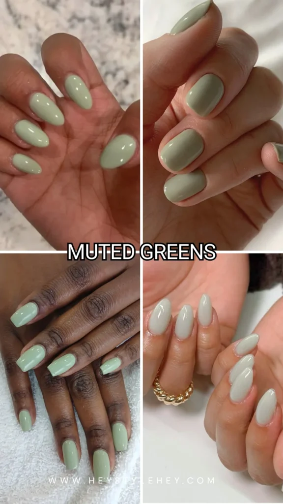 summer 2026 nail color trends - muted greens