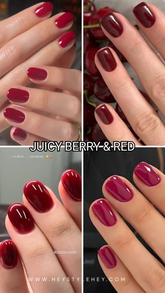 summer 2026 nail color trends - juicy berry & red