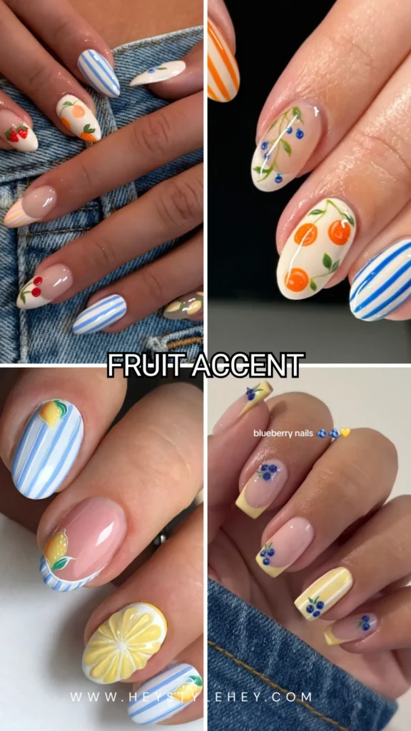 summer nail trends 2026 - fruit accent