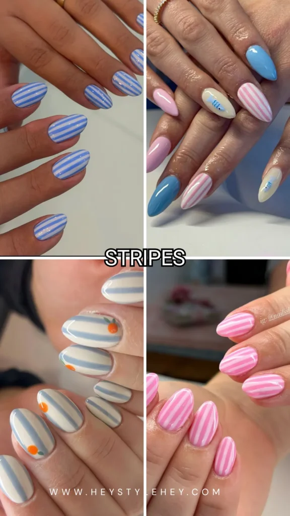 summer nail trends 2026 - stripes