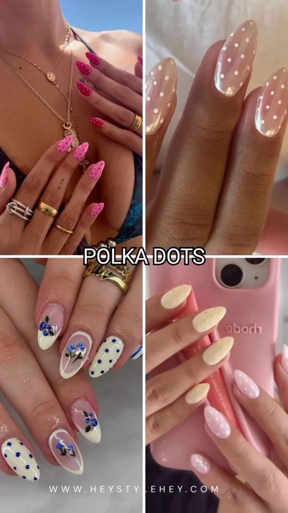 summer nail trends 2026 - polka dots
