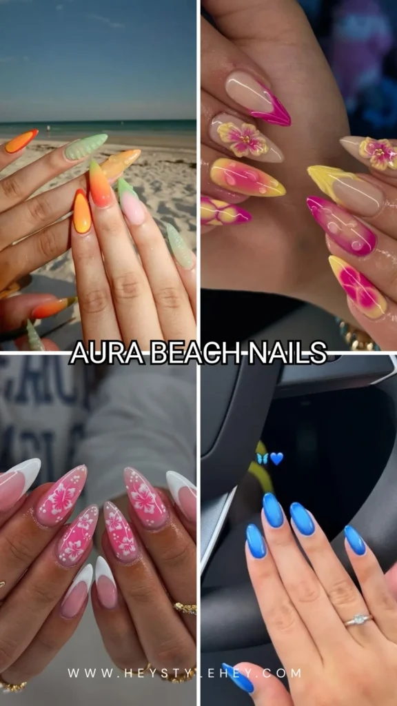 beach nails - aura