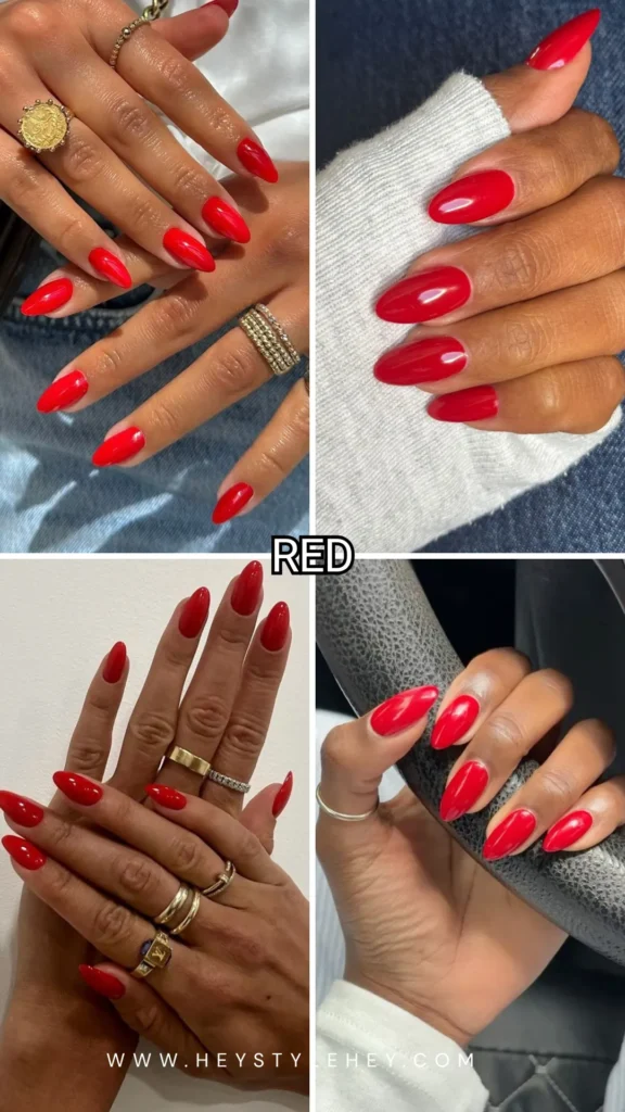 summer nail colors for dark skin - red