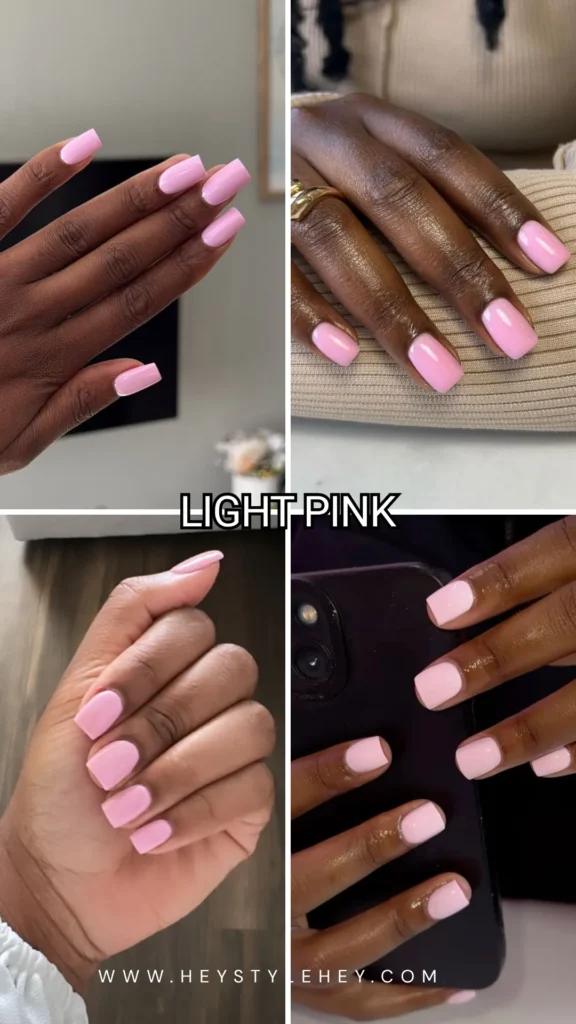 summer nail colors for dark skin - light pink
