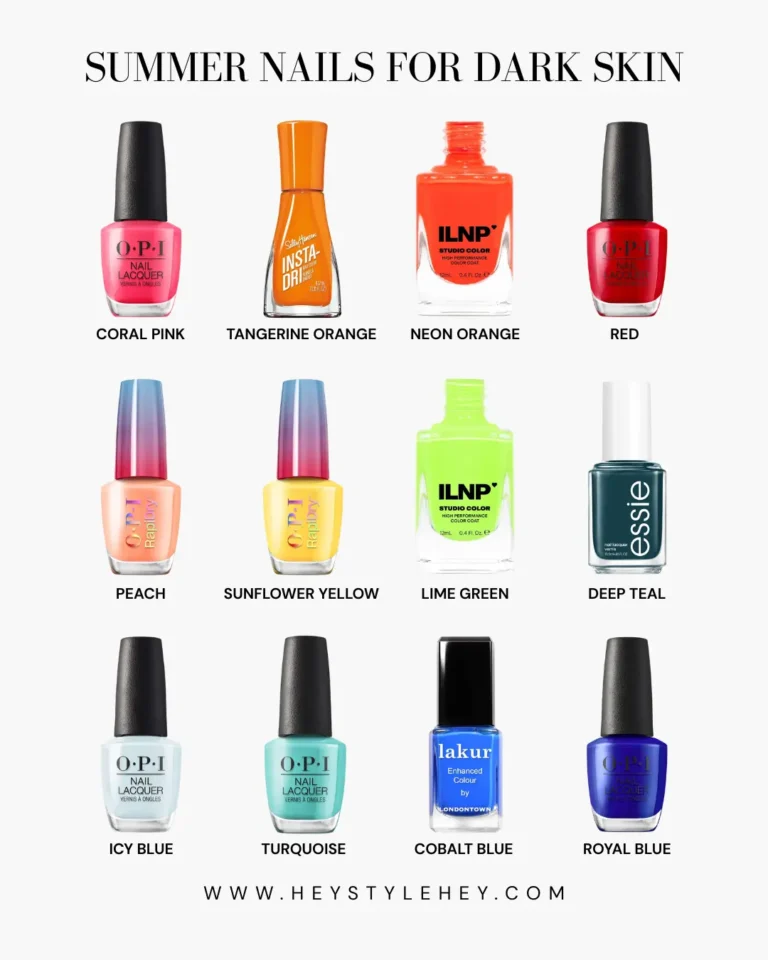summer nail colors for dark skin