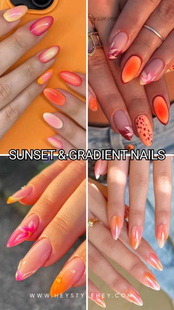 vacation nails - gradient