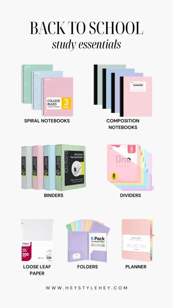 back to school essentials - study