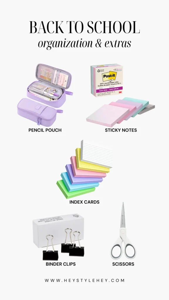 back to school essentials - organization & extras