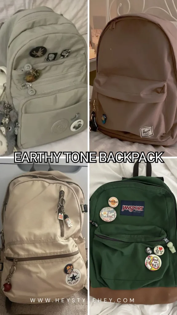 back to school fashion trends 2026 - earthy tone backpack