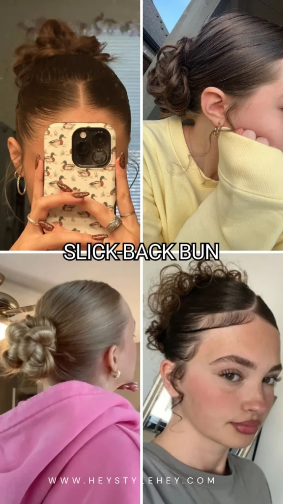 back to school hair trends 2026 - slick back bun