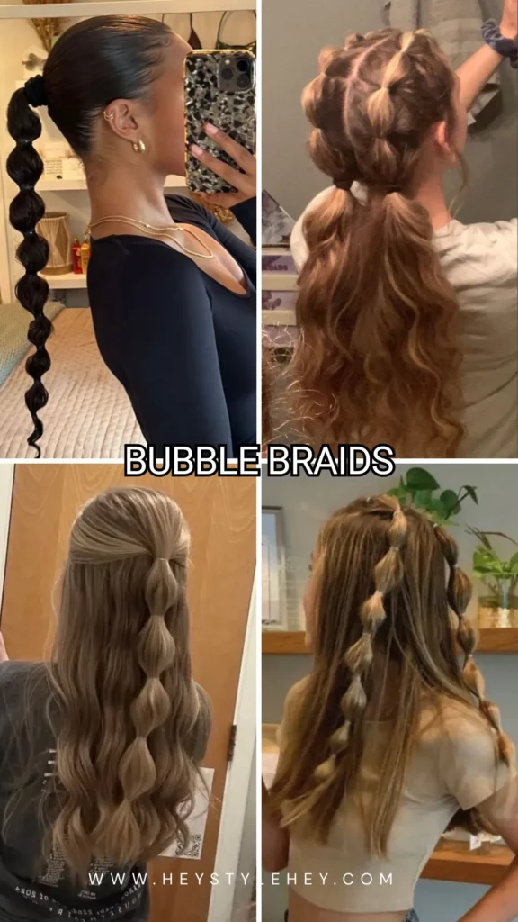 back to school hair trends 2026 - bubble braids