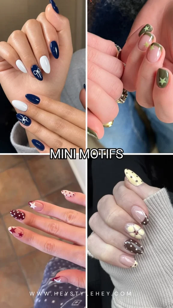 back to school nail trends 2026 - mini motifs