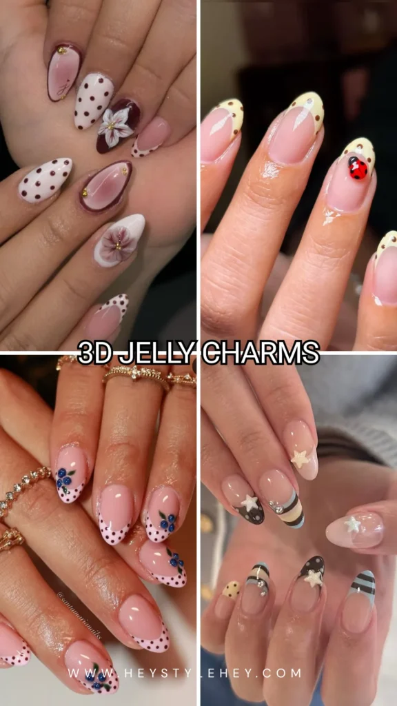 back to school nail trends 2026 - 3d jelly charms