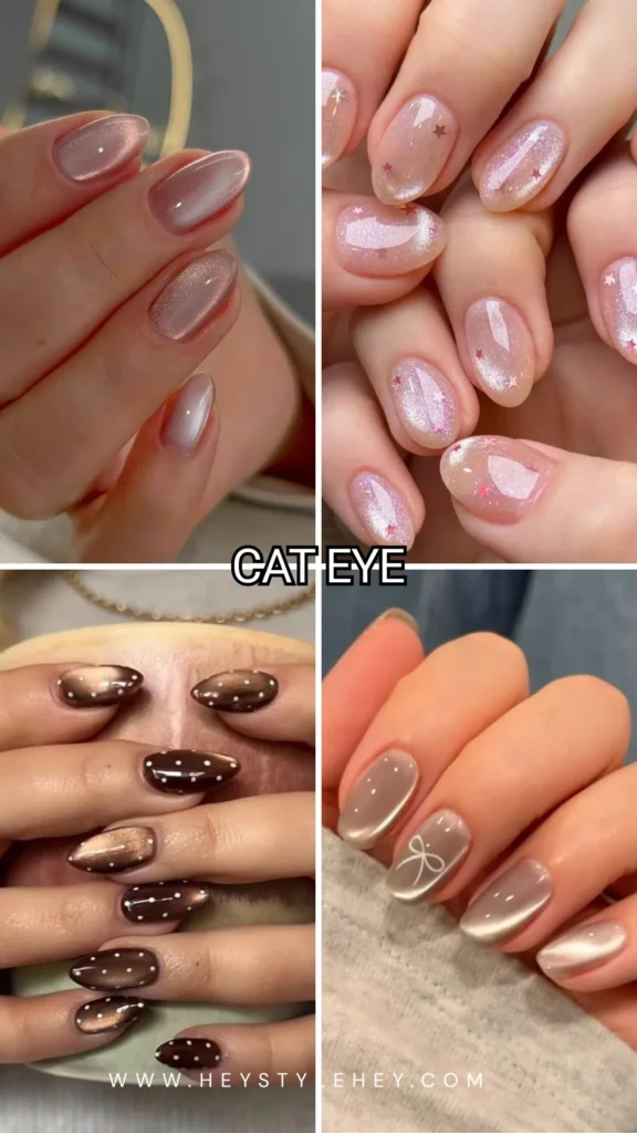 back to school nail trends 2026 - cat eye