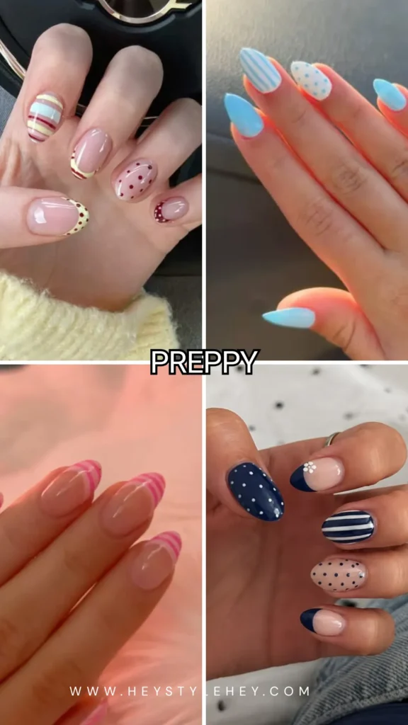 back to school nails - preppy