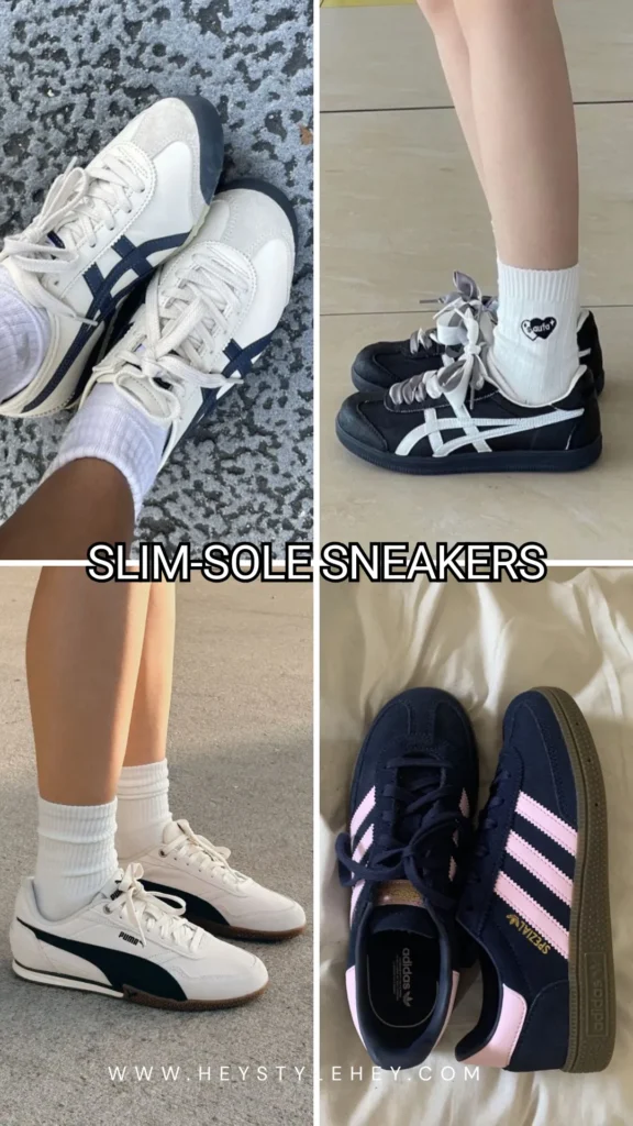 back to school shoe trends - slim sole sneakers
