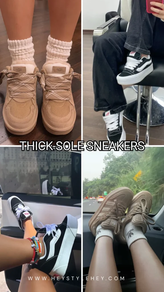 back to school shoe trends - thick sole sneakers