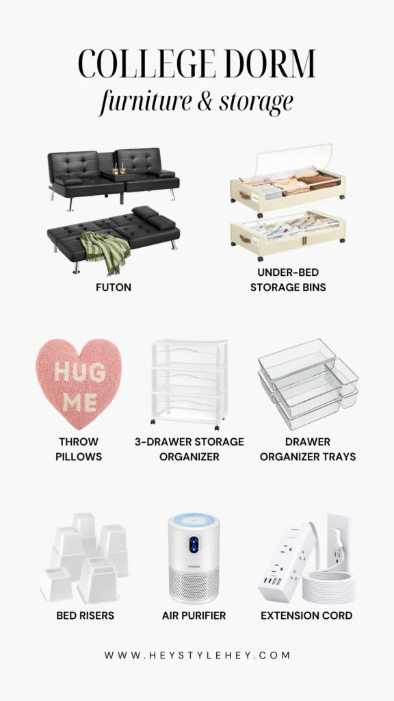 college dorm essentials - furniture & storage