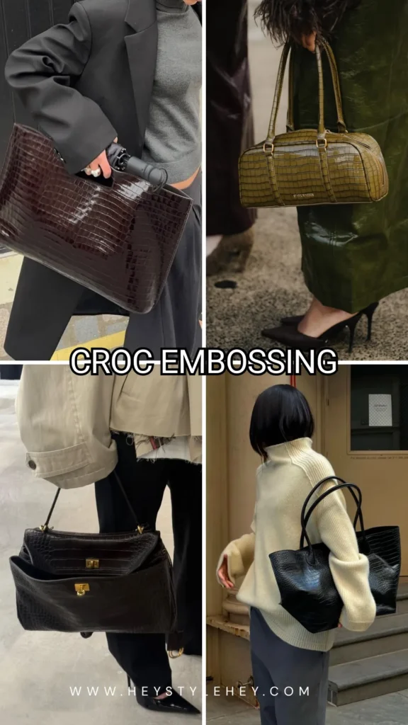 fall 2026 bag trends - croc embossing