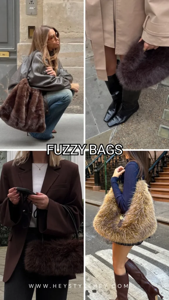 fall 2026 bag trends - fuzzy bags