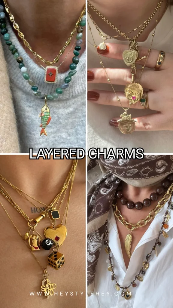 fall 2026 jewelry trends - layered charms