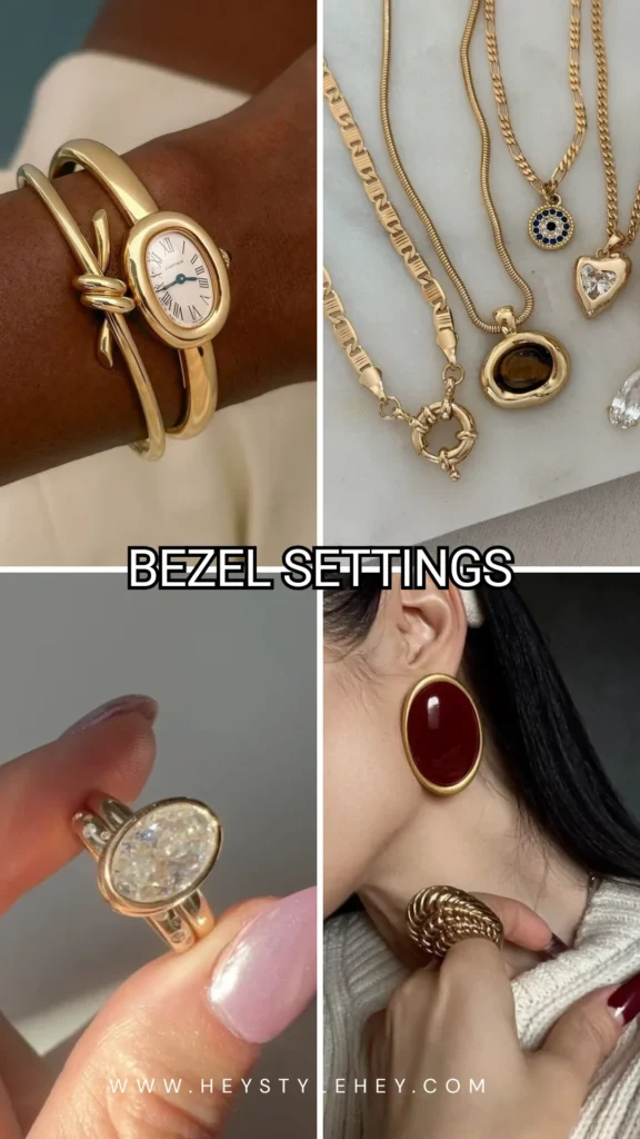fall 2026 jewelry trends - bezel settings