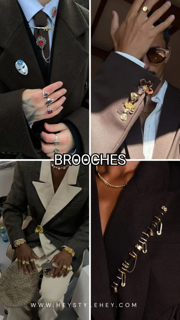 mens fall 2026 fashion trends - brooches