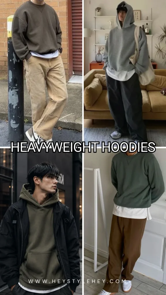 mens fall 2026 fashion trends - heavyweight hoodies