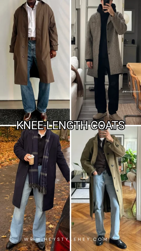 mens fall 2026 fashion trends - knee length coat