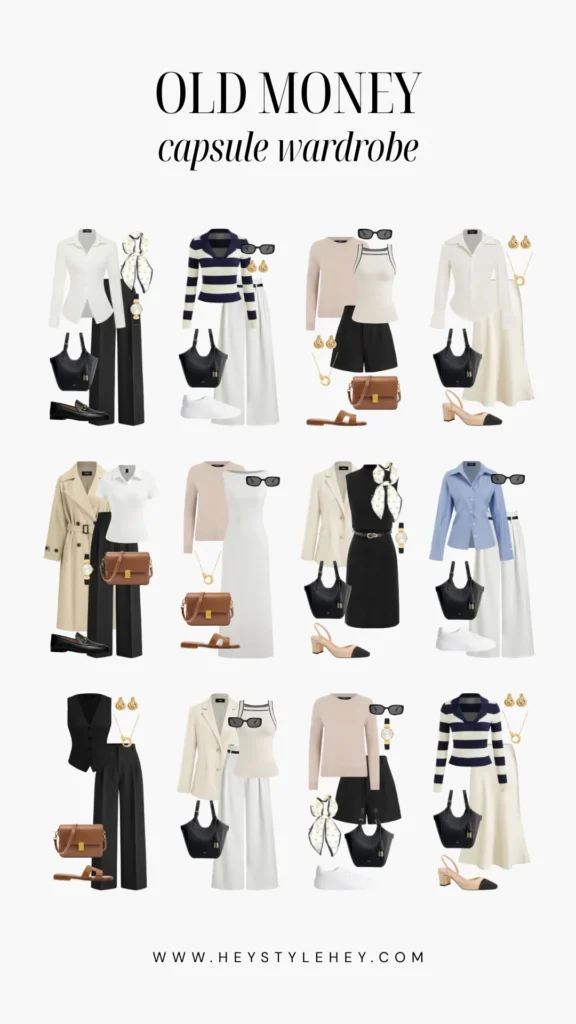 old money capsule wardrobe