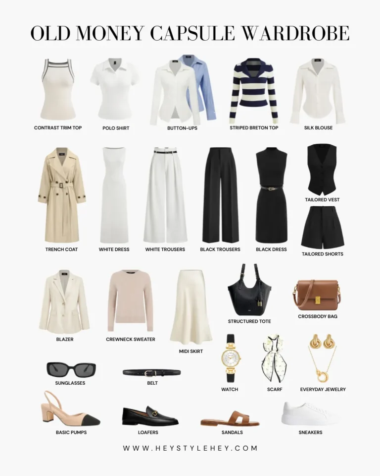 old money capsule wardrobe