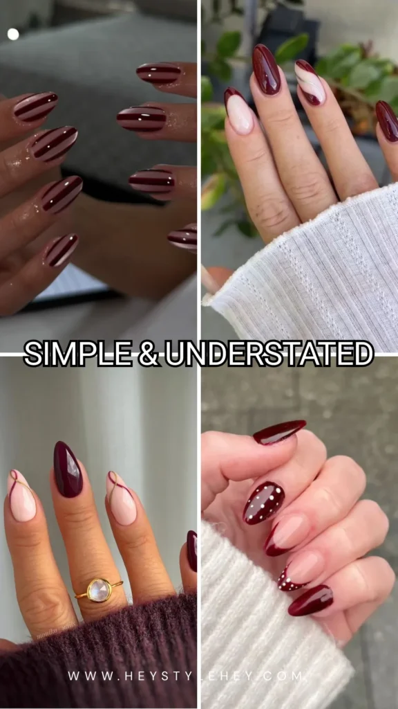 burgundy nails