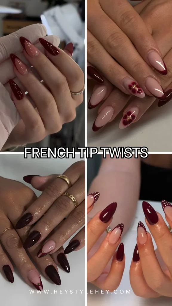 burgundy nails