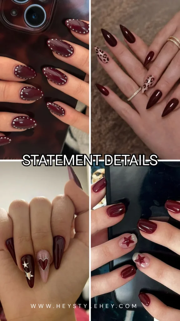 burgundy nails