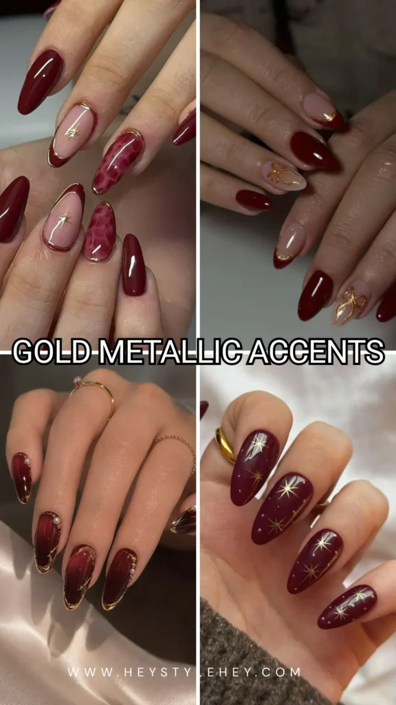 burgundy nails