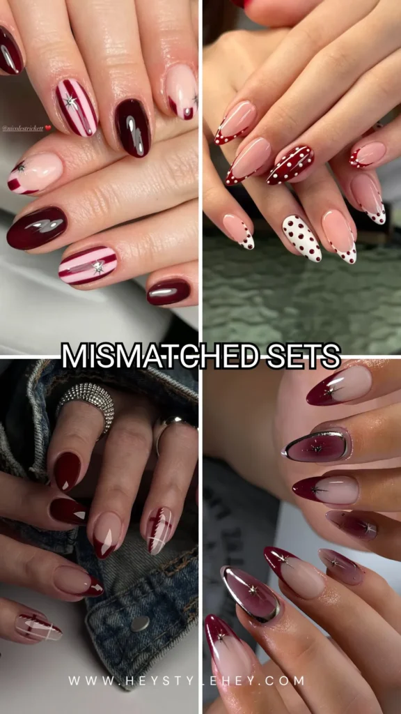 burgundy nails