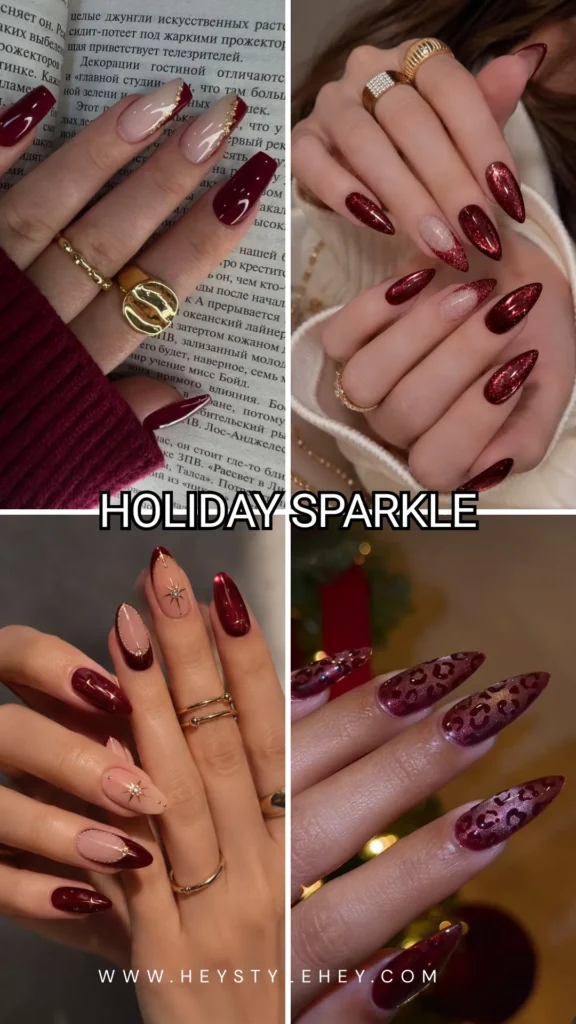 burgundy nails