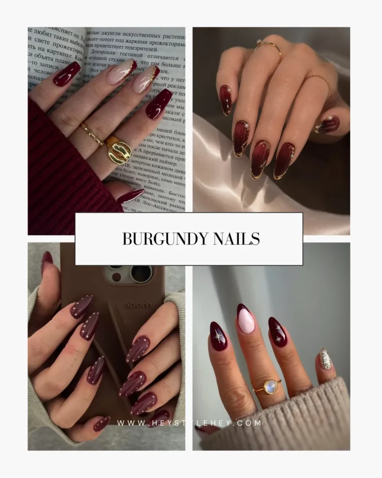burgundy nails