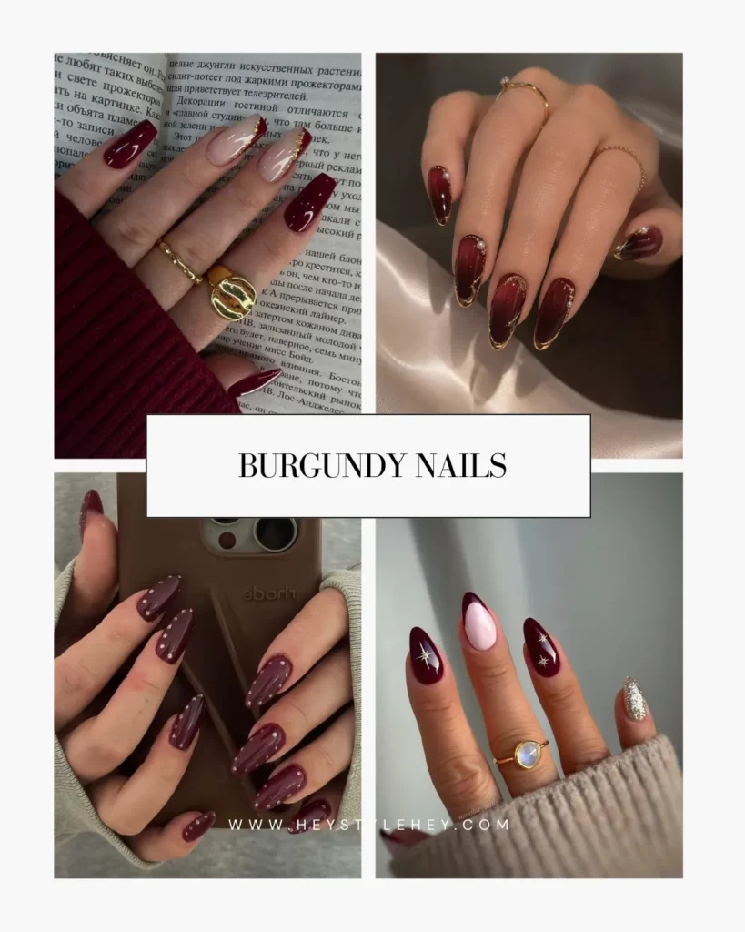 burgundy nails
