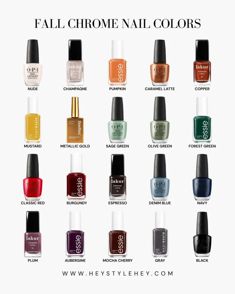 fall chrome nail colors