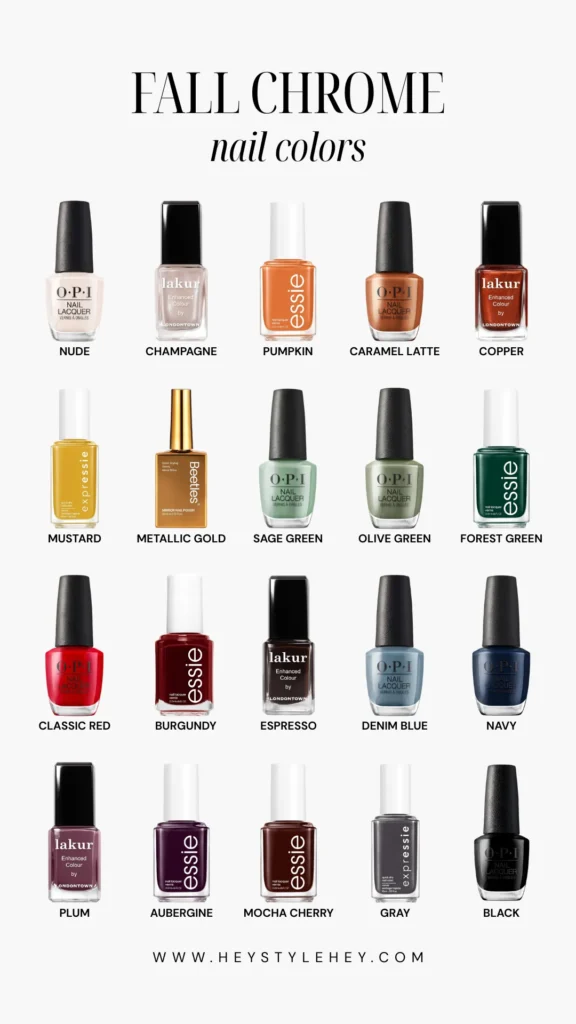 fall chrome nail colors