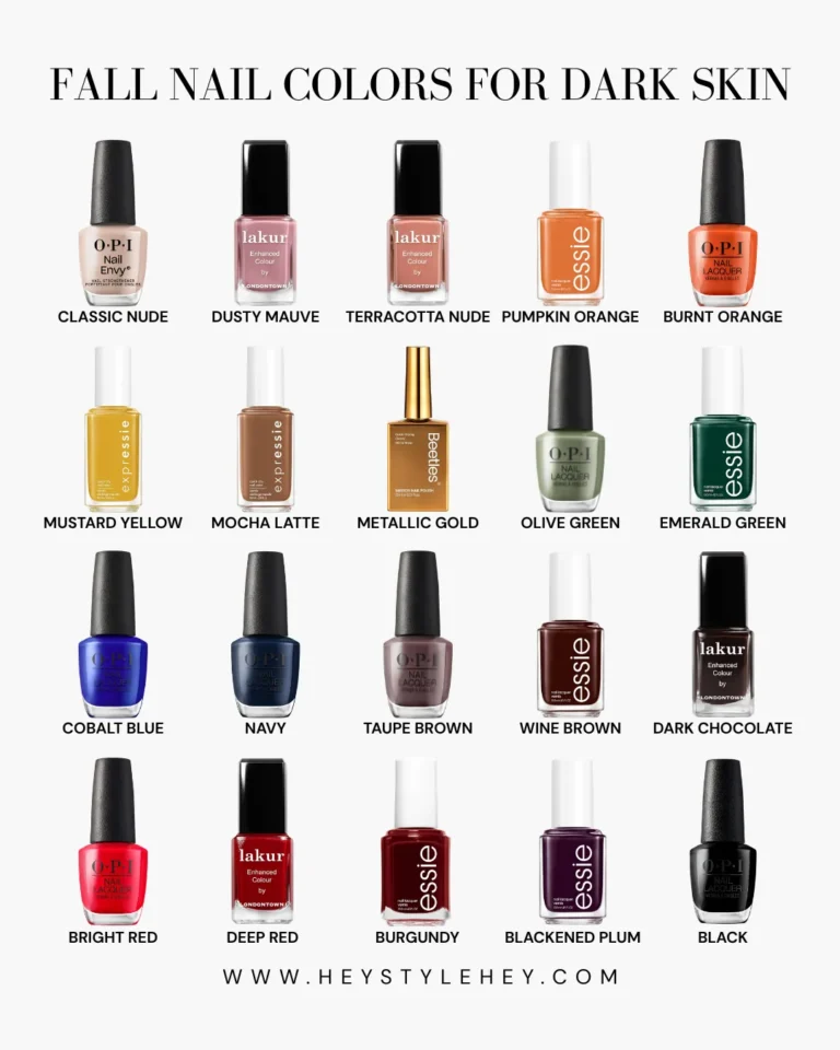 fall nail colors for dark skin