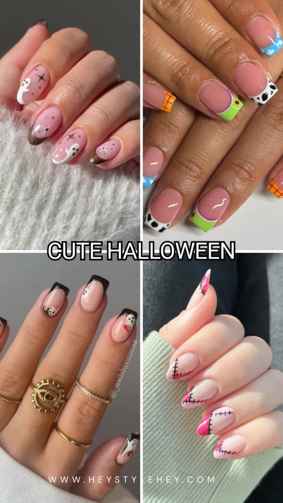 halloween French tips