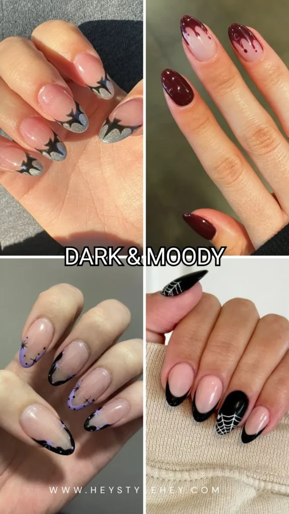 halloween French tips