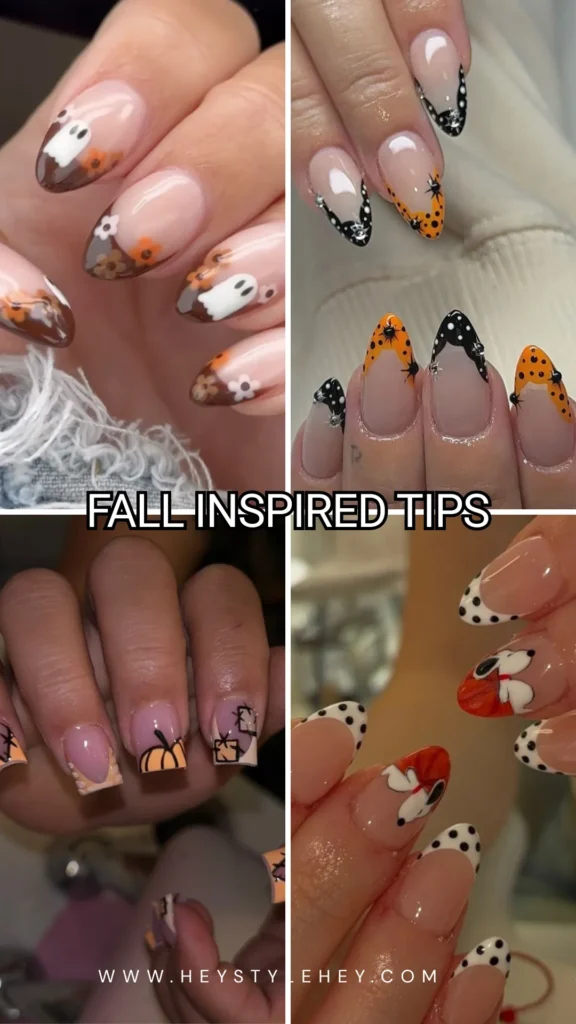 halloween French tips