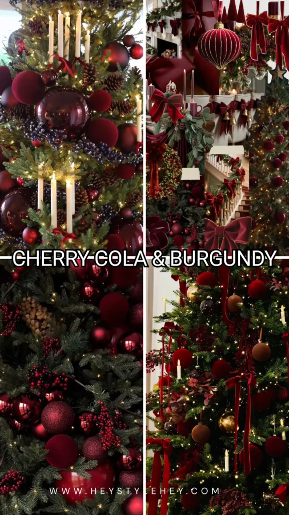 Christmas tree trends - cherry cola & burgundy